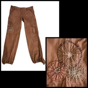BCBGMaxAzria Embroidered Cargo Pants
